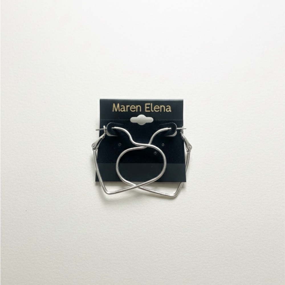 Maren Elena Silver Heart Hair Hoop Clip